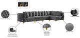 Tremblay Velvet Sectional Sofa - Luxurious Comfort with Modular Design & Gold Chrome Legs for Modern Homes