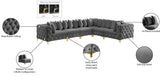Tremblay Velvet Sectional Sofa - Luxurious Comfort with Modular Design & Gold Chrome Legs for Modern Homes