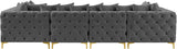 Tremblay Velvet Sectional Sofa - Luxurious Comfort with Modular Design & Gold Chrome Legs for Modern Homes