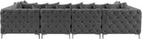 Tremblay Velvet Sectional Sofa - Luxurious Comfort with Modular Design & Gold Chrome Legs for Modern Homes