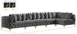Tremblay Velvet Sectional Sofa - Luxurious Comfort with Modular Design & Gold Chrome Legs for Modern Homes