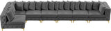 Tremblay Velvet Sectional Sofa - Luxurious Comfort with Modular Design & Gold Chrome Legs for Modern Homes