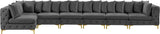 Tremblay Velvet Sectional Sofa - Luxurious Comfort with Modular Design & Gold Chrome Legs for Modern Homes