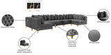 Tremblay Velvet Sectional Sofa - Luxurious Comfort with Modular Design & Gold Chrome Legs for Modern Homes