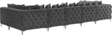 Tremblay Velvet Sectional Sofa - Luxurious Comfort with Modular Design & Gold Chrome Legs for Modern Homes
