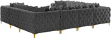 Tremblay Velvet Sectional Sofa - Luxurious Comfort with Modular Design & Gold Chrome Legs for Modern Homes