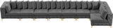 Tremblay Velvet Sectional Sofa - Luxurious Comfort with Modular Design & Gold Chrome Legs for Modern Homes