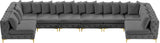 Tremblay Velvet Sectional Sofa - Luxurious Comfort with Modular Design & Gold Chrome Legs for Modern Homes