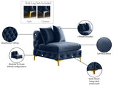 Tremblay Contemporary Armless Chair with Deep Button Tufting and Stylish Modular Gold & Chrome Legs