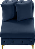 Tremblay Contemporary Armless Chair with Deep Button Tufting and Stylish Modular Gold & Chrome Legs