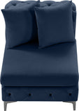 Tremblay Contemporary Armless Chair with Deep Button Tufting and Stylish Modular Gold & Chrome Legs