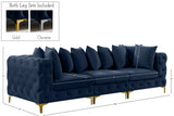 Tremblay Modular Sofa with Luxurious Velvet, Deep Button Tufting & Customizable Gold Chrome Legs
