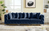 Tremblay Modular Sofa with Luxurious Velvet, Deep Button Tufting & Customizable Gold Chrome Legs