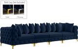 Tremblay Modular Sofa with Luxurious Velvet, Deep Button Tufting & Customizable Gold Chrome Legs