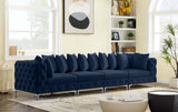 Tremblay Modular Sofa with Luxurious Velvet, Deep Button Tufting & Customizable Gold Chrome Legs