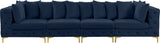 Tremblay Modular Sofa with Luxurious Velvet, Deep Button Tufting & Customizable Gold Chrome Legs