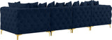 Tremblay Modular Sofa with Luxurious Velvet, Deep Button Tufting & Customizable Gold Chrome Legs