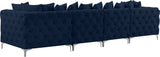 Tremblay Modular Sofa with Luxurious Velvet, Deep Button Tufting & Customizable Gold Chrome Legs