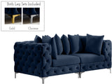 Tremblay Modular Sofa with Luxurious Velvet, Deep Button Tufting & Customizable Gold Chrome Legs