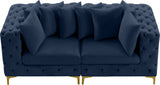 Tremblay Modular Sofa with Luxurious Velvet, Deep Button Tufting & Customizable Gold Chrome Legs