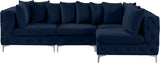 Tremblay Velvet Modular Sectional Sofa with Deep Tufting & Gold Chrome Legs for Modern Living Spaces