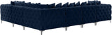 Tremblay Velvet Modular Sectional Sofa with Deep Tufting & Gold Chrome Legs for Modern Living Spaces