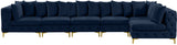 Tremblay Velvet Modular Sectional Sofa with Deep Tufting & Gold Chrome Legs for Modern Living Spaces