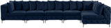 Tremblay Velvet Modular Sectional Sofa with Deep Tufting & Gold Chrome Legs for Modern Living Spaces