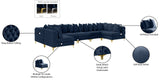 Tremblay Velvet Modular Sectional Sofa with Deep Tufting & Gold Chrome Legs for Modern Living Spaces