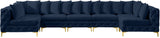 Tremblay Velvet Modular Sectional Sofa with Deep Tufting & Gold Chrome Legs for Modern Living Spaces