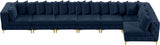 Tremblay Velvet Modular Sectional Sofa with Deep Tufting & Gold Chrome Legs for Modern Living Spaces