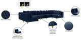 Tremblay Velvet Modular Sectional Sofa with Deep Tufting & Gold Chrome Legs for Modern Living Spaces