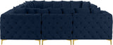 Tremblay Velvet Modular Sectional Sofa with Deep Tufting & Gold Chrome Legs for Modern Living Spaces
