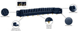Tremblay Velvet Modular Sectional Sofa with Deep Tufting & Gold Chrome Legs for Modern Living Spaces