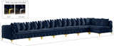 Tremblay Velvet Modular Sectional Sofa with Deep Tufting & Gold Chrome Legs for Modern Living Spaces
