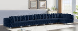 Tremblay Velvet Modular Sectional Sofa with Deep Tufting & Gold Chrome Legs for Modern Living Spaces