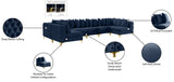Tremblay Velvet Modular Sectional Sofa with Deep Tufting & Gold Chrome Legs for Modern Living Spaces