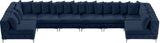 Tremblay Velvet Modular Sectional Sofa with Deep Tufting & Gold Chrome Legs for Modern Living Spaces
