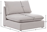 Mackenzie Contemporary Armless Chair with Elegant Linen Fabric, Modular Design for Versatile Spaces