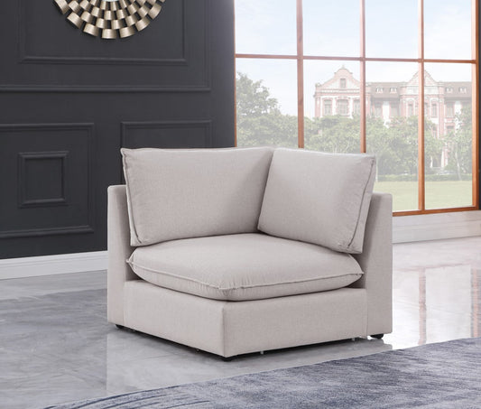Mackenzie Corner Chair – Elegant Linen Textured Upholstery for Contemporary Living Spaces