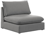 Mackenzie Contemporary Armless Chair with Elegant Linen Fabric, Modular Design for Versatile Spaces