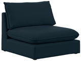 Mackenzie Contemporary Armless Chair with Elegant Linen Fabric, Modular Design for Versatile Spaces