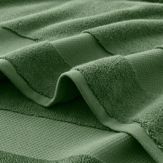 Turkish Cotton 6-Piece Bathroom Towel Set, Green