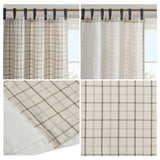 Plaid Fleece Lining Window Panel, Ivory