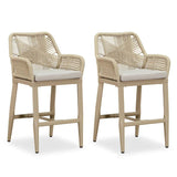 PURPLE LEAF Modern Bar Stools Aluminum Bar Stool with Cushion for Indoor and Outdoor, Kitchen Island