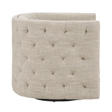 Swivel Glider Accent Chair in Barrel Style, Cream *