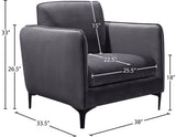 Poppy Black Velvet Chair - Luxurious Contemporary Design with Plush Support & Stylish Matte Legs