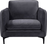 Poppy Black Velvet Chair - Luxurious Contemporary Design with Plush Support & Stylish Matte Legs