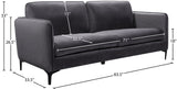 Poppy Black Velvet Sofa - Chic Contemporary Design with Plush Comfort and Stylish Matte Black Legs