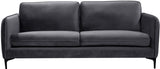 Poppy Black Velvet Sofa - Chic Contemporary Design with Plush Comfort and Stylish Matte Black Legs